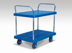 捷帝PLA150-T2-D靜音雙層雙扶手手推車 高效辦公的得力助手